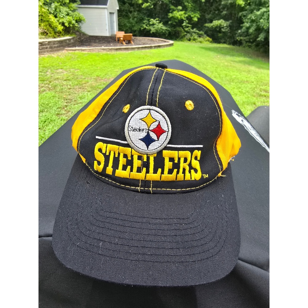 Vintage Pittsburgh Steelers The Game Snapback Hat Black Yellow NFL 90s Cap OSFA